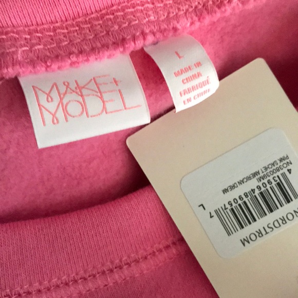 1 LEFT-NEW Pink “American Dream cropped sweatshirt - Picture 4 of 7